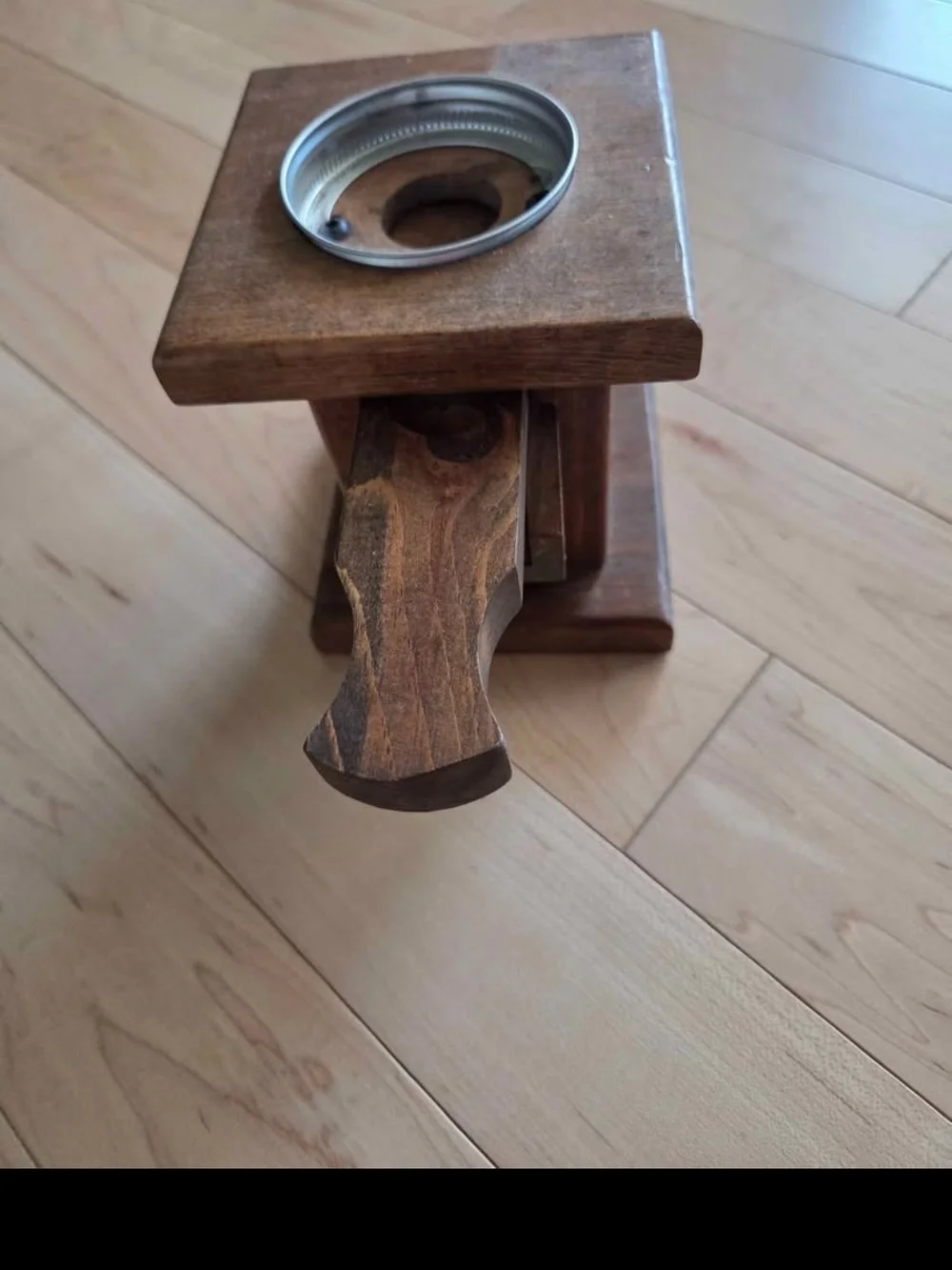 Wooden mason jar candy dispenser